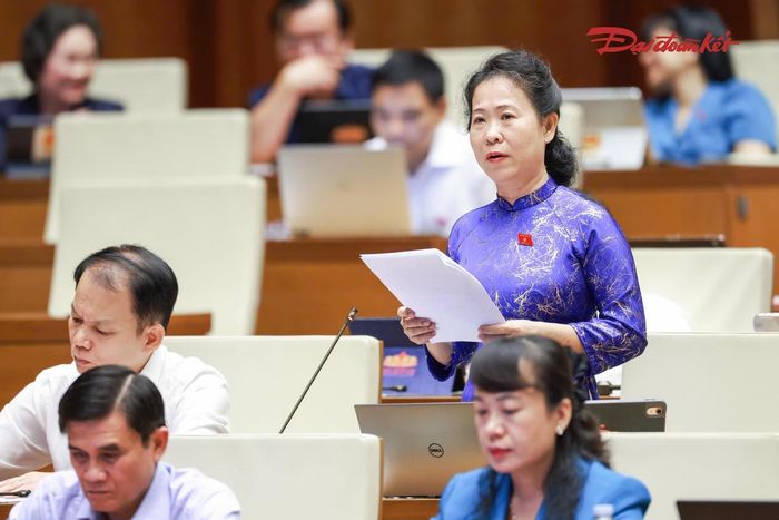 Bà Tô Ái Vang phát biểu (Ảnh: Quang Vinh)