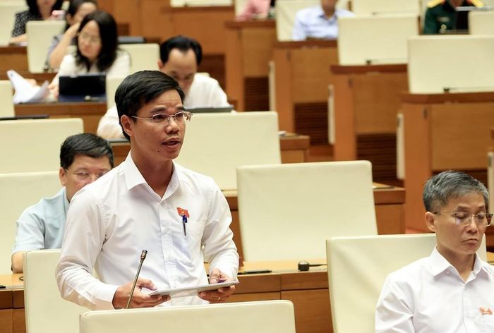 Đại biểu Quốc hội thành phố Đà Nẵng Nguyễn Xuân Nghiêm phát biểu. Ảnh: Tuấn Anh - TTXVN