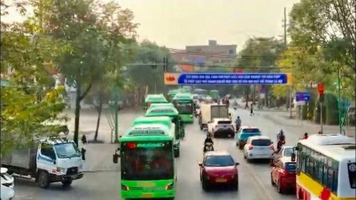 Tuyến xe buýt điện số 01 tỉnh Thái Nguyên bắt đầu hoạt động từ ngày 30/10. (Ảnh: CTV)