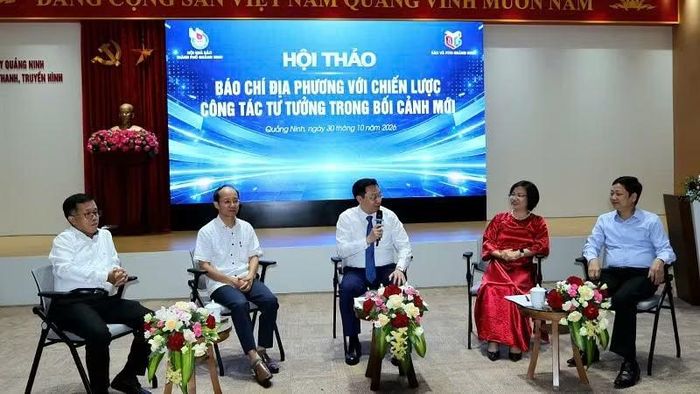 Đại diện các cơ quan báo chí chia sẻ tại hội thảo. (Ảnh: QUANG THỌ)