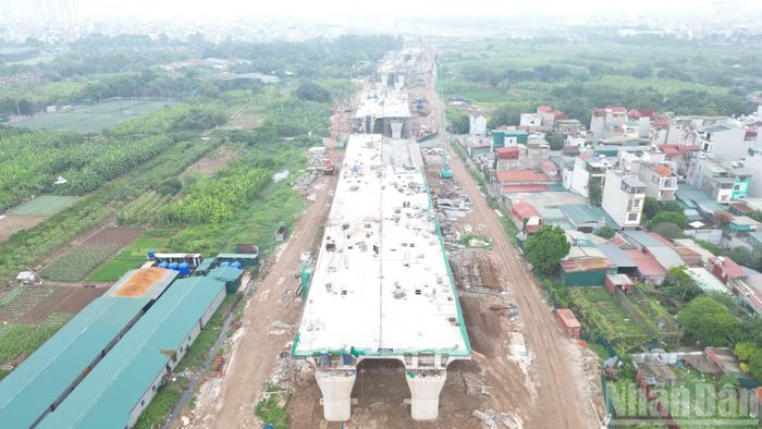 Sau một năm triển khai, toàn bộ 128 cọc khoan nhồi và 7 bệ trụ cầu chính đã hoàn thành.