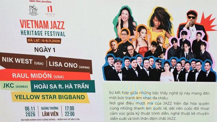 Lễ hội nhạc Jazz Việt Nam 2026 quy tụ nhiều nghệ sĩ, ban nhạc quốc tế. (Ảnh: BTC)
