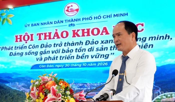 Ông Nguyễn Khắc Pho phát biểu tại hội thảo. (Ảnh: LÊ ĐÌNH THÌN)