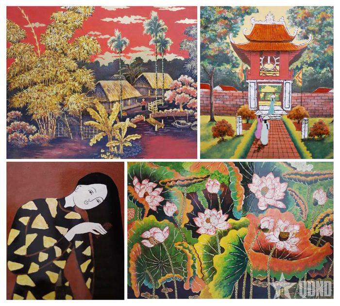  Đường nét và màu sắc tinh tế trong các tác phẩm sơn mài truyền thống.  