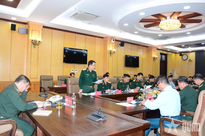  Quang cảnh hội nghị rà soát, triển khai thực hiện Kết luận của Ban Thường vụ Quân ủy Trung ương về quy hoạch hệ thống thiết chế văn hóa trong Quân đội nhân dân Việt Nam giai đoạn 2026-2030, định hướng đến năm 2045. 