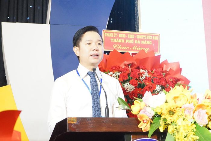 Đồng chí Đoàn Xuân Hiếu- Chủ tịch Hội Nhà báo thành phố nhiệm kỳ 2020 - 2026 phát biểu khai mạc Đại hội.
