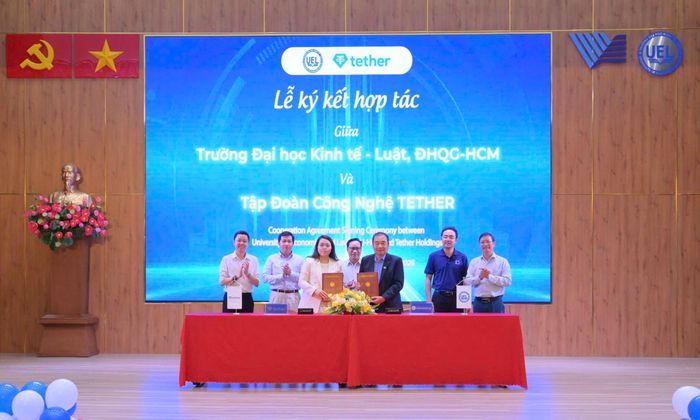  Đại diện Trường Đại học Kinh tế - Luật và Tập đoàn công nghệ Tether ký kết biên bản ghi nhớ 