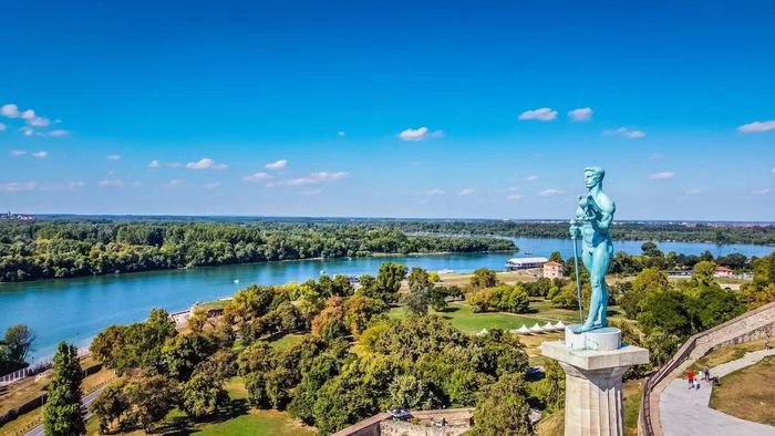 Tượng đài Người Chiến thắng (Pobednik), một biểu tượng của Belgrade, tại khu vực Kalemegdan. Ảnh: humbo.com