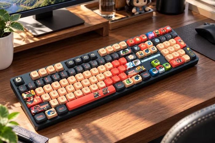 4. Leaven K108W chinh phục người dùng yêu thích cá nhân hóa nhờ thiết kế 108 phím kết hợp đèn RGB rực rỡ cùng hàng loạt bộ keycap theo nhiều chủ đề khác nhau, giúp dễ dàng biến chiếc bàn phím thành điểm nhấn nổi bật trên bàn làm việc hoặc góc gaming.