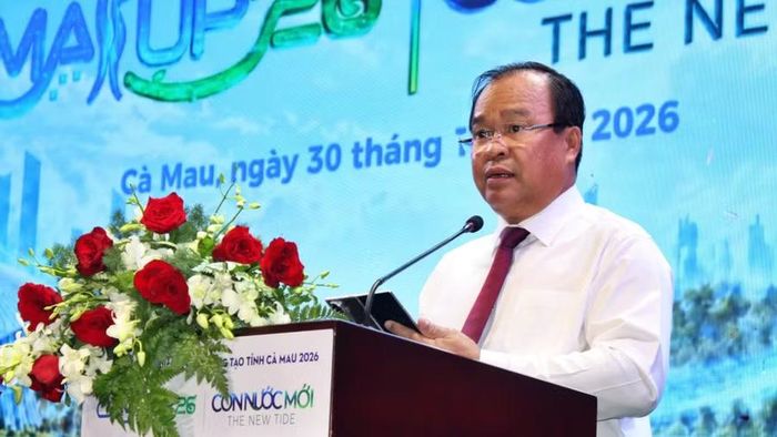 Ông Nguyễn Minh Luân, Phó Chủ tịch UBND tỉnh Cà Mau phát biểu tại sự kiện.