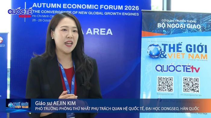 GS. Aejin Kim, Phó Trưởng khoa phụ trách Quan hệ quốc tế, Đại học Dongseo (Hàn Quốc), nhấn mạnh vai trò của ESG trong nâng cao năng lực cạnh tranh và hỗ trợ doanh nghiệp tham gia chuỗi giá trị toàn cầu. (Ảnh: Thành Long)