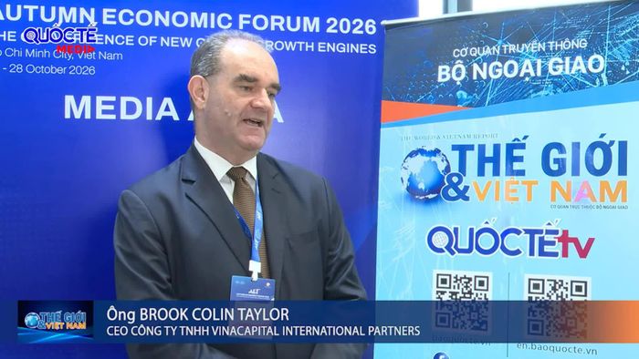 Ông Brook Colin Taylor, Tổng Giám đốc Công ty TNHH VinaCapital International Partners, trao đổi về tiềm năng của Trung tâm Tài chính quốc tế Việt Nam tại TP. Hồ Chí Minh trong kết nối dòng vốn quốc tế với nhu cầu đầu tư trong nước. (Ảnh: Thành Long)