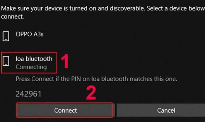 Sau đó nhấn vào đúng tên tai nghe Bluetooth của bạn.