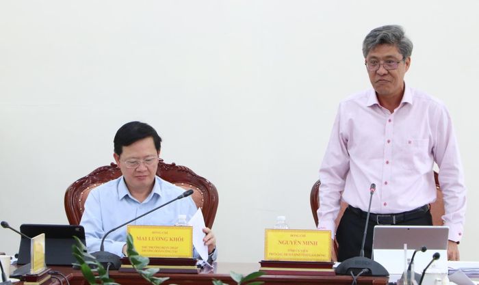 Ông Nguyễn Minh - Phó Chủ tịch Lâm Đồng tiếp thu các ý kiến Đoàn kiểm tra nêu ra, cho biết công tác GĐTP và ĐGTS trên địa bàn trong thời gian tới sẽ có nhiều chuyển biến tích cực. Ảnh: Mai Long