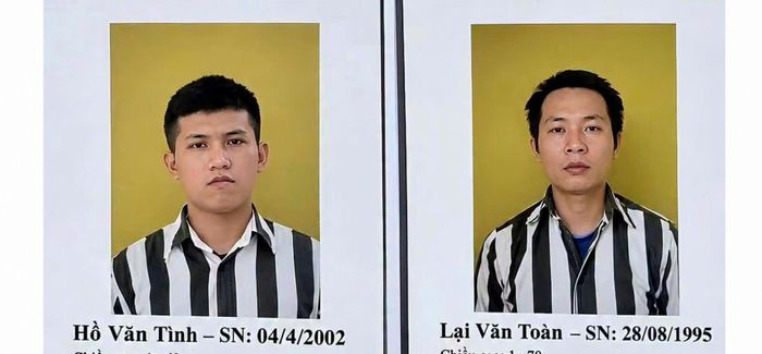 Hai phạm nhân Hồ Văn Tình và Lại Văn Toàn đang bị cảnh sát truy bắt. Ảnh: Công an Khánh Hòa
