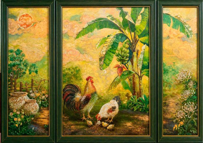 Tác phẩm "Phú gia viên" của họa sĩ Bùi Thị Mừng.