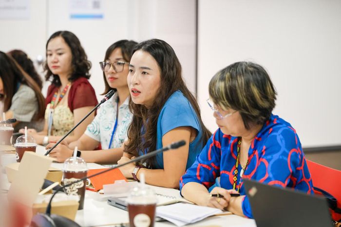 Bà Trần Thị Như Trang chia sẻ tại phiên thảo luận. (Ảnh: Vietnam+)