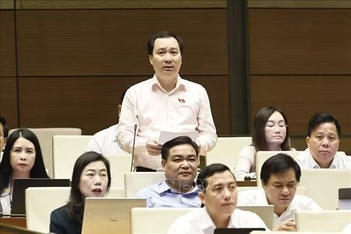 Đại biểu Quốc hội TP Hải Phòng Vũ Văn Tiến phát biểu. Ảnh: Doãn Tấn/TTXVN