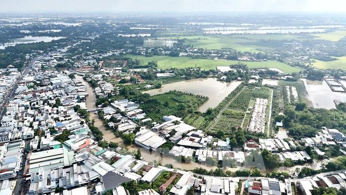 Đô thị Phú Hòa (An Giang) có tiềm năng phát triển kinh tế đa ngành, hướng đến trở thành trung tâm sản xuất nông nghiệp công nghệ cao của địa phương. Ảnh: Thanh Sang – TTXVN