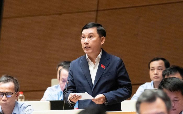 Ông Lê Hoàng Anh, Ủy viên chuyên trách Ủy ban Kinh tế và Tài chính của Quốc hội, phát biểu tại Quốc hội chiều 30/10