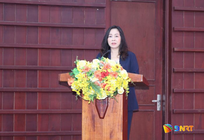 Giám đốc Sở Văn hóa, Thể thao và Du lịch Trương Thị Hồng Hạnh phát biểu tại hội nghị. Ảnh: NGỌC HÀ