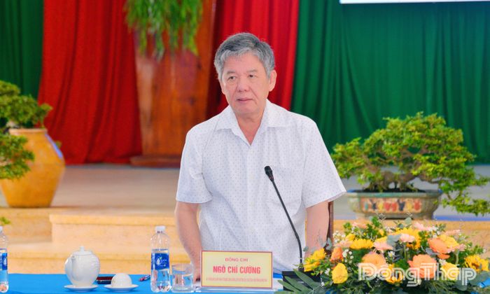 Đồng chí Ngô Chí Cường phát biểu tại buổi làm việc.