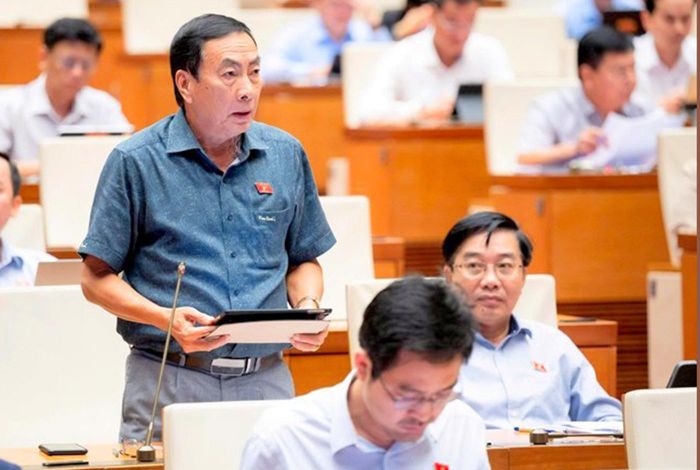 Đại biểu Phạm Văn Hòa, Đoàn ĐBQH tỉnh Đồng Tháp phát biểu.