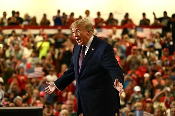 Kể từ đầu tháng 10, ông Trump đã tham gia 25 cuộc vận động tranh cử tại 19 bang. Ảnh: AFP