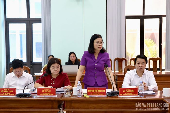 Lãnh đạo xã Văn Lãng phát biểu tại buổi làm việc