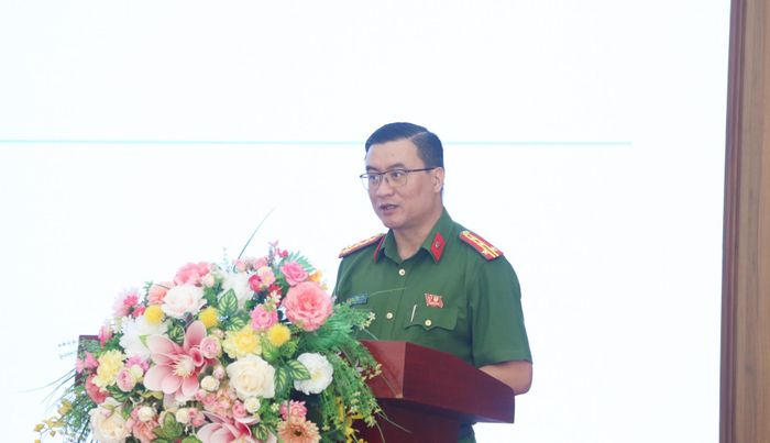 Đại diện Học viện Cảnh sát nhân dân tham luận tại hội thảo