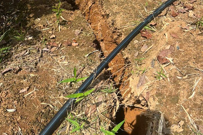 Các vết nứt phía ta luy âm khu vực sụt lún trên Quốc lộ 28, đoạn qua xã Phúc Thọ Lâm Hà đang lớn dần
