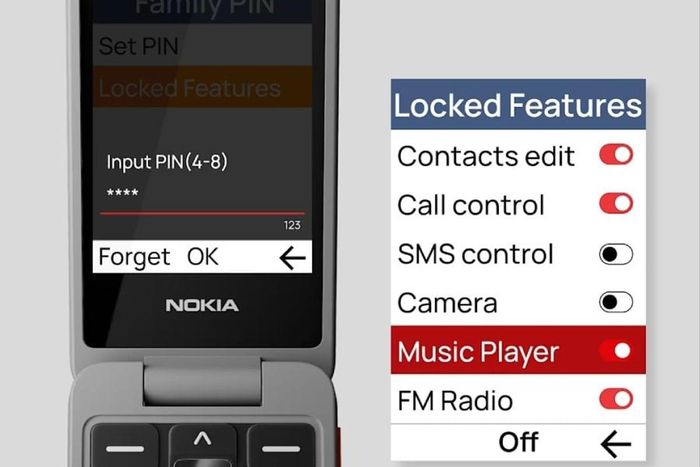 Tính năng kiểm soát dành cho phụ huynh trên Nokia 2360 Flip
