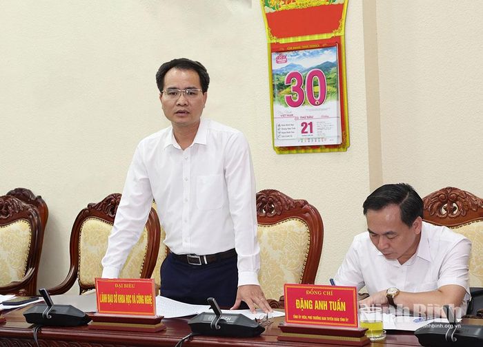 Đại biểu sở Khoa học và Công nghệ phát biểu tại hội nghị.
