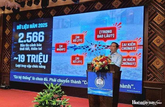 Phó Giám đốc Sở Khoa học và Công nghệ Nguyễn Dương Anh chia sẻ định hướng, giải pháp xây dựng và triển khai các kịch bản đô thị thông minh của thành phố Huế giai đoạn 2026 - 2030. 