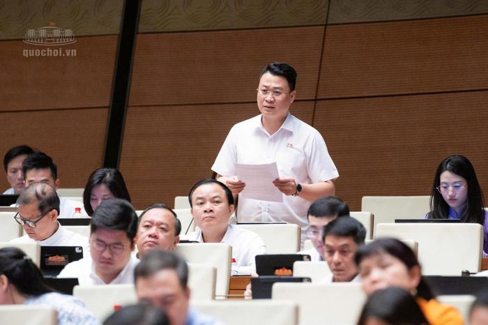 Đại biểu Hà Đức Minh, Đoàn đại biểu Quốc hội tỉnh Lào Cai phát biểu thảo luận. (Ảnh: Cổng TTĐT Quốc hội)