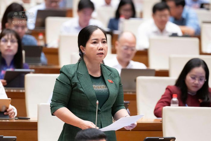 Đại biểu Nguyễn Thị Kim Thoa (Đoàn Vĩnh Long). Ảnh: Media Quốc hội.