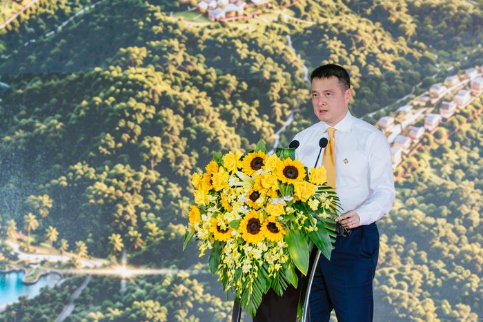 Ông Đặng Minh Trường, Chủ tịch Hội đồng quản trị Sun Group, phát biểu tại lễ khởi công dự án.