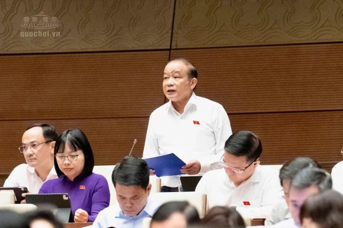 Đại biểu Lã Thanh Tân (đoàn Hải Phòng) phát biểu.