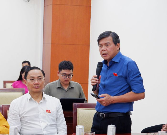 Đại biểu Tăng Hữu Phong phát biểu tại thảo luận tổ. Ảnh: Tịnh Hà