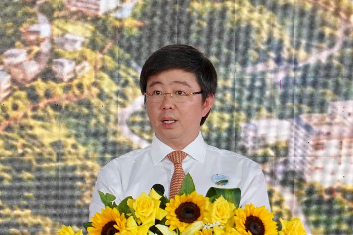 Chủ tịch UBND tỉnh Quảng Trị Bùi Hoàng Phương phát biểu tại buổi lễ. Ảnh: Khánh Trinh