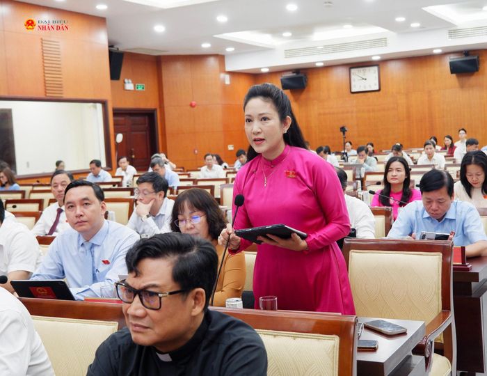 Phó Giám đốc Sở Văn hoá và Thể thao TP. Hồ Chí Minh Nguyễn Thị Thanh Thuý phát biểu tại phiên thảo luận. Ảnh: Hoa Lê