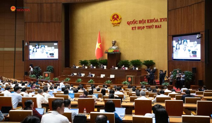 Toàn cảnh phiên họp tại hội trường. Ảnh: Lâm Hiển