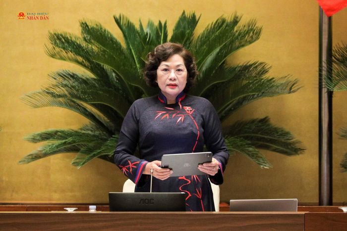 Phó Chủ tịch Quốc hội Nguyễn Thị Hồng điều hành nội dung thảo luận. Ảnh: Hồ Long