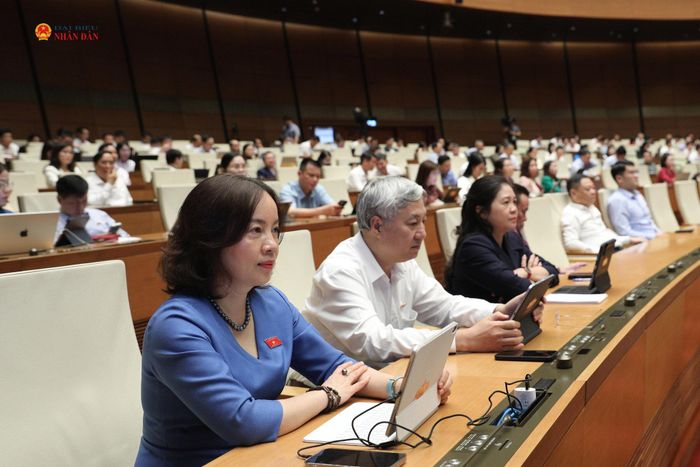 Các đại biểu tham dự phiên thảo luận tại Hội trường. Ảnh: Khánh Duy
