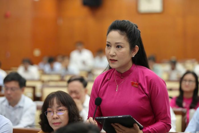 Các đại biểu trình bày ý kiến thảo luận tại kỳ họp vào sáng ngày 30/10.