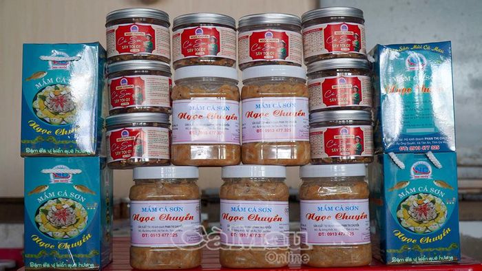 Cơ sở Ngọc Chuyển (xã Tân Ân) cải tiến bao bì, nâng cao chất lượng mắm cá sơn OCOP 3 sao nhằm đáp ứng nhu cầu thị trường.