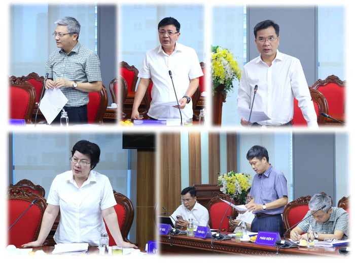 Các thành viên Hội đồng thẩm định gợi mở một số nội dung để Ban Đề tài tiếp tục nghiên cứu, bổ sung. Ảnh: N.LY