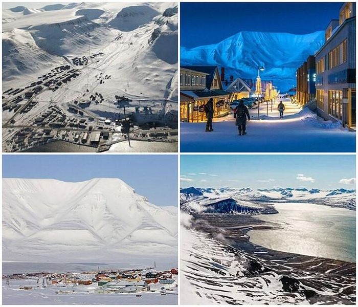 Thị trấn Longyearbyen (quần đảo Svalbard, Na Uy) nằm cách Bắc Cực khoảng 1.300 km, nơi ban hành lệnh cấm chôn cất người quá cố suốt hơn 70 năm qua. (Ảnh: VietViet Tourism)