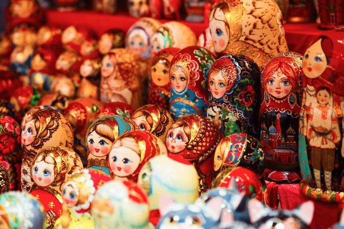 Búp bê Matryoshka tại Trung tâm thương mại GUM, Moscow. Ảnh: BTC.