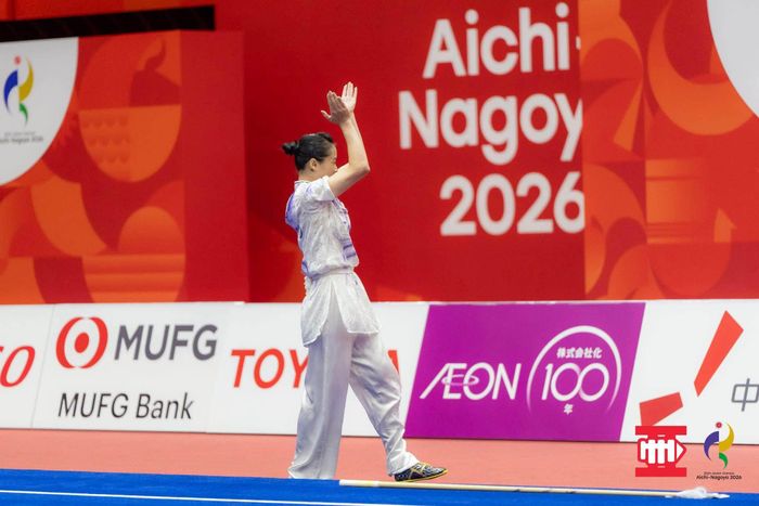 Sau khi kết thúc thi đấu, nguyện vọng của Thúy Vi là được làm công tác huấn luyện wushu. Ảnh: FBNV